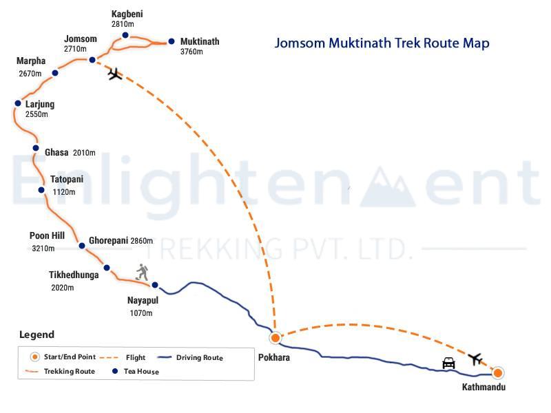 trek map Jomsom Muktinath Trek